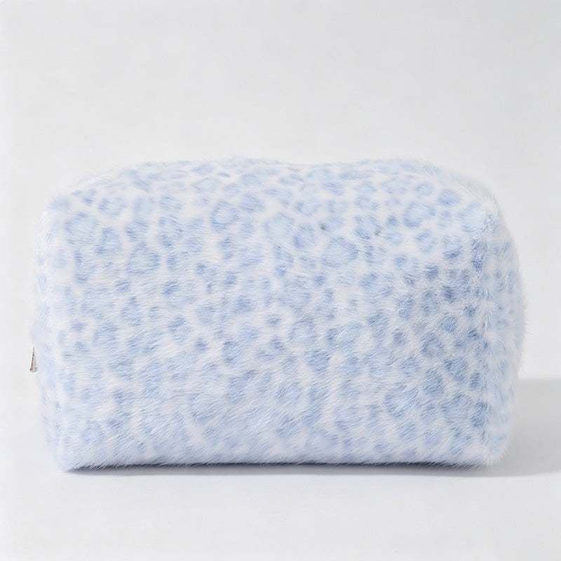 Leopard Print Fluffy Plush Pouch