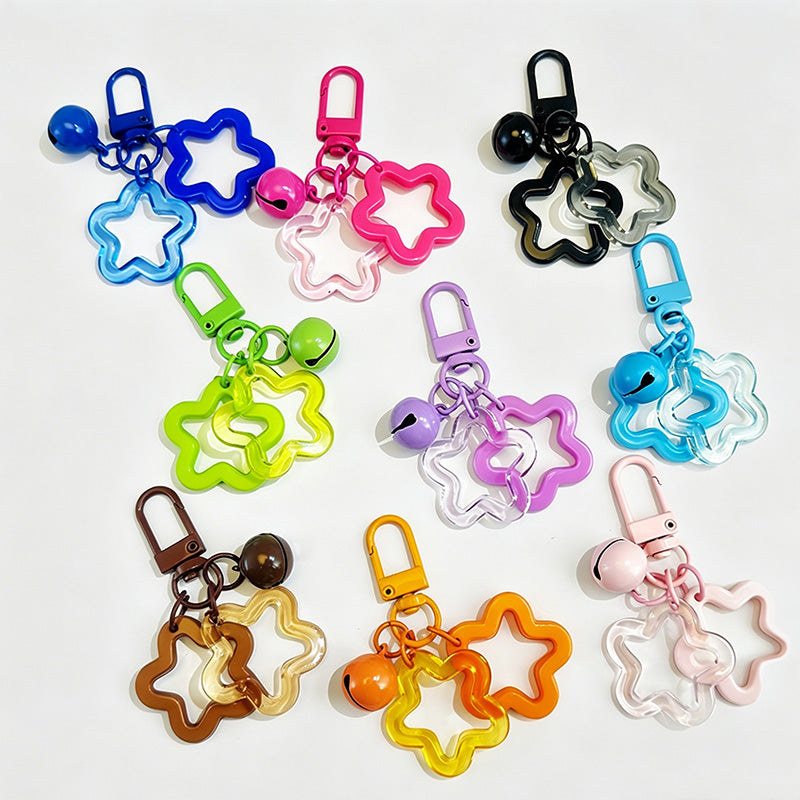 Hollow Two-Tone Star Acrylic Keychain