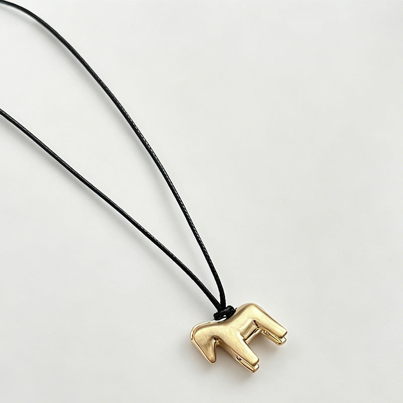 Modern Artistic Matte Hollow Oval Copper Necklace