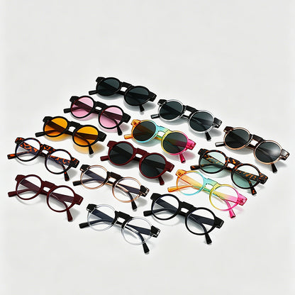 Vintage Round Steam-Punk PC Fashion Sunglasses