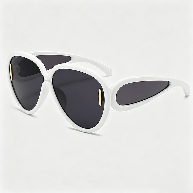 Oversized Hollow Temple Aviator Sunglasses