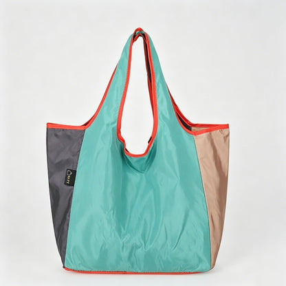 Multi-Color Patchwork Foldable Shopping Tote Bag