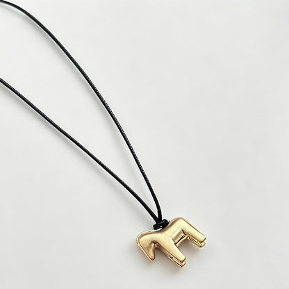 Modern Artistic Matte Hollow Oval Copper Necklace
