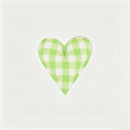 Plaid Dot Print Stuffed Heart Ornament