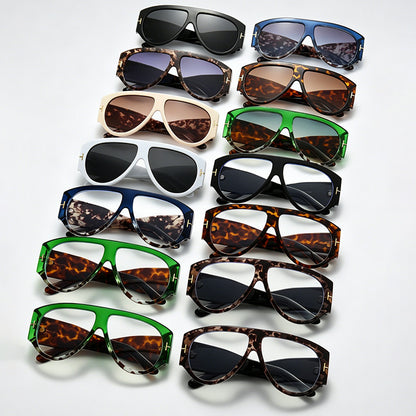 Luxury Oversized Pilot T-Logo Sunglasses