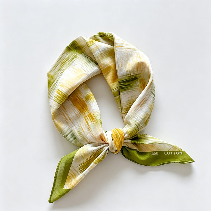 Wave Water Print Square Bandana Scarf