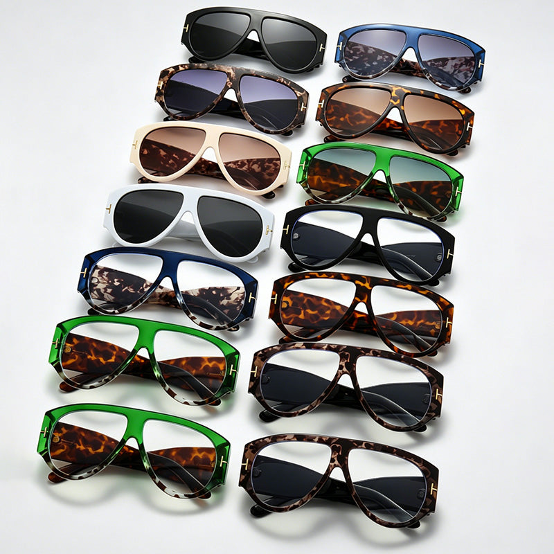 Luxury Oversized Pilot T-Logo Sunglasses