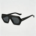 Irregular Multi-Color Patchwork Hexagonal Thick Frame Sunglasses