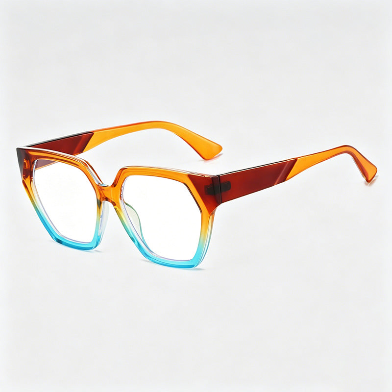 Gradient Two-Tone Geometric Square PC Fashion Sunglasses