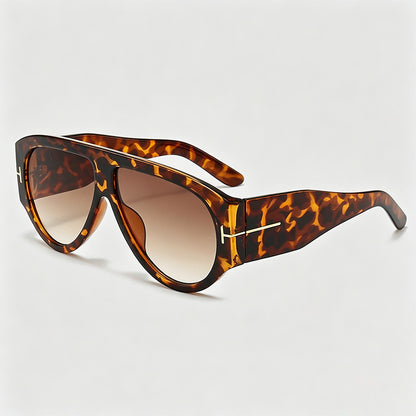 Luxury Oversized Pilot T-Logo Sunglasses