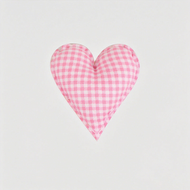 Plaid Dot Print Stuffed Heart Ornament