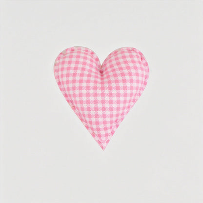 Plaid Dot Print Stuffed Heart Ornament