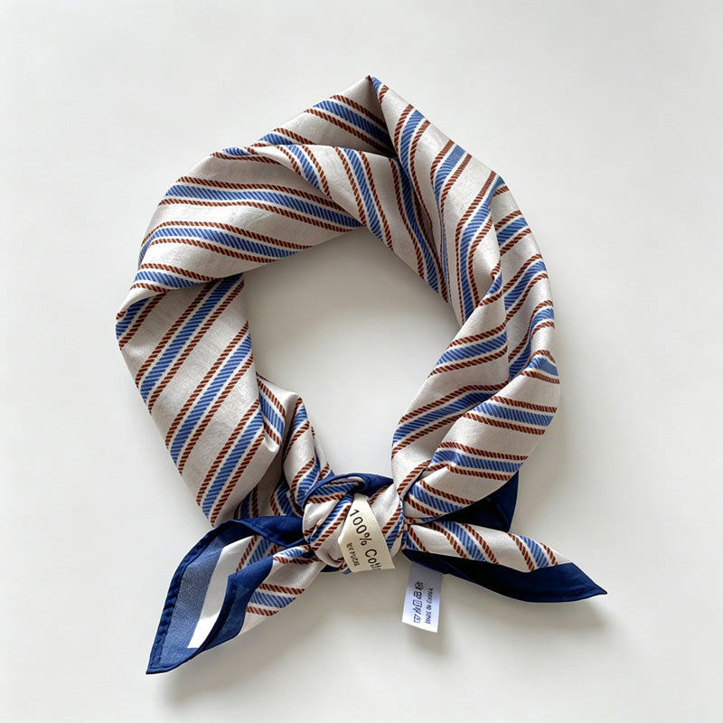Stripe Gride Print Bandana