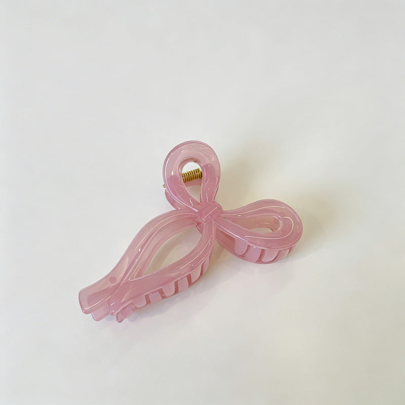Jelly Solid Color Ribbon Bow Hair Clip