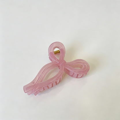 Jelly Solid Color Ribbon Bow Hair Clip