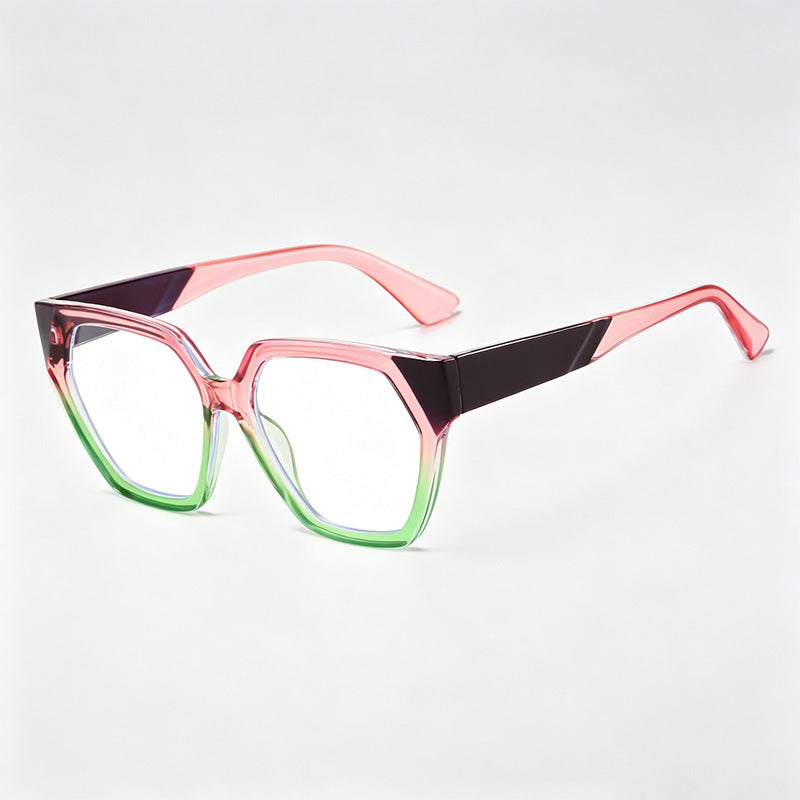Gradient Two-Tone Geometric Square PC Fashion Sunglasses