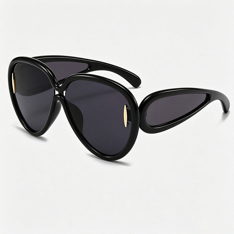 Oversized Hollow Temple Aviator Sunglasses