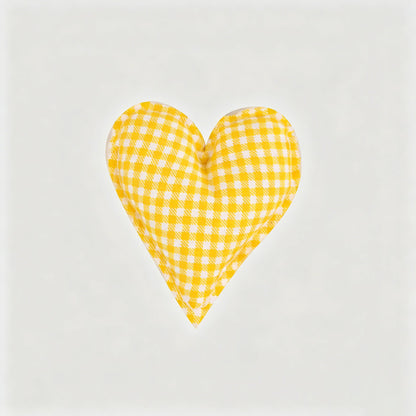 Plaid Dot Print Stuffed Heart Ornament
