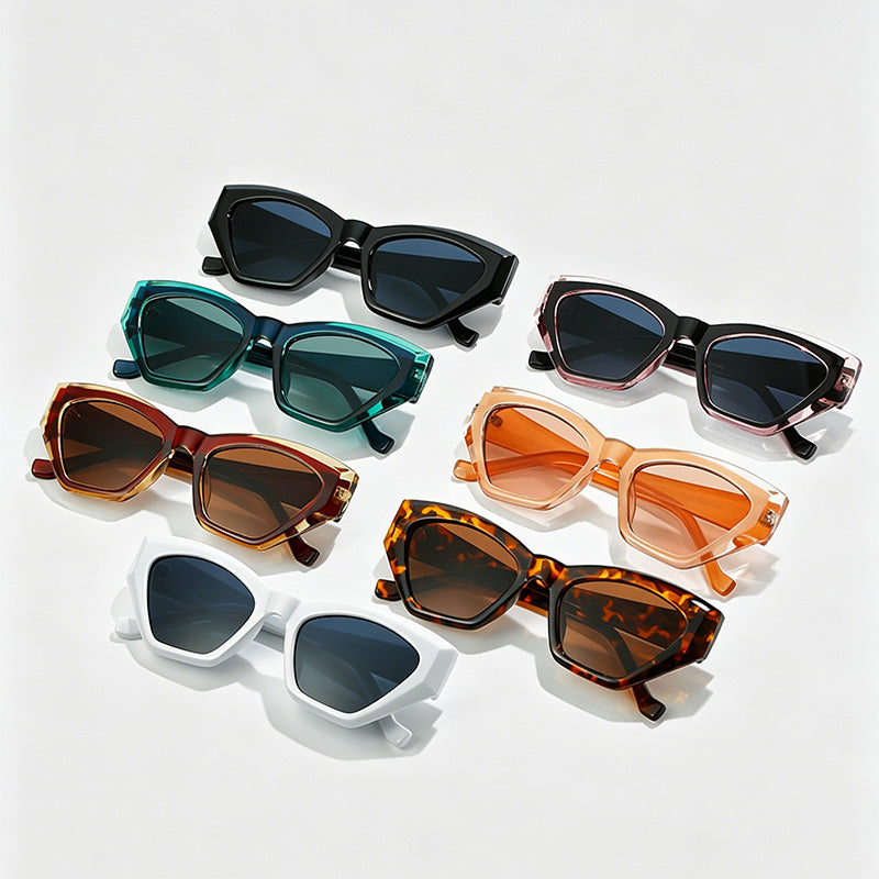 Trendy Small Angular Cat Eye PC Fashion Sunglasses