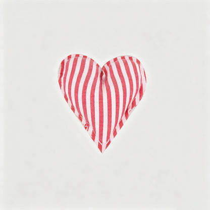 Plaid Dot Print Stuffed Heart Ornament