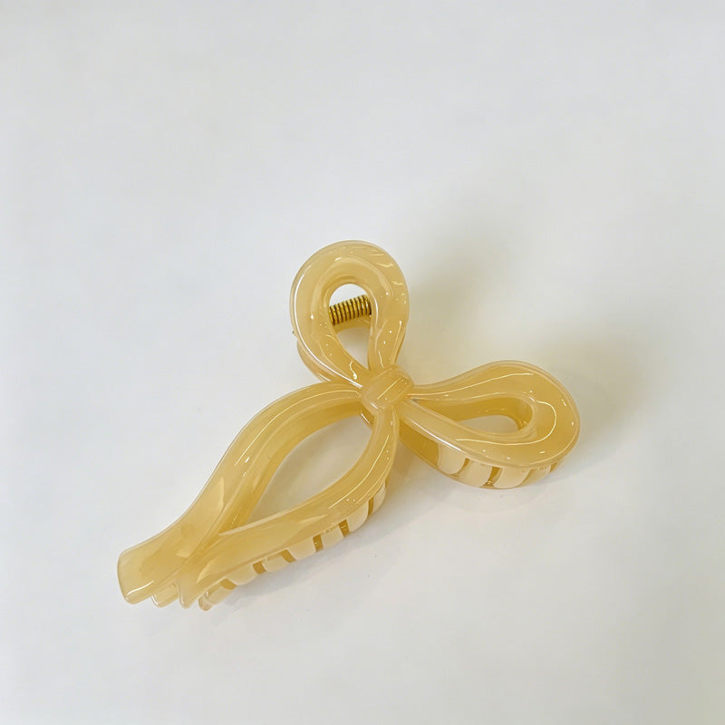 Jelly Solid Color Ribbon Bow Hair Clip
