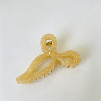 Jelly Solid Color Ribbon Bow Hair Clip