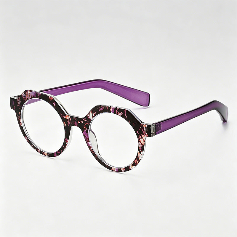 Vintage Two-Tone Round Octagon PC Fashion Sunglasses