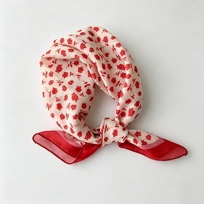 Red Floral Print Bandana