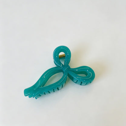 Jelly Solid Color Ribbon Bow Hair Clip