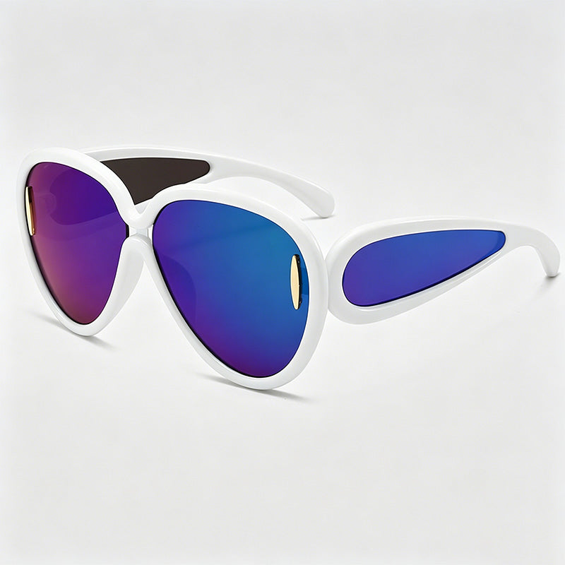 Oversized Hollow Temple Aviator Sunglasses