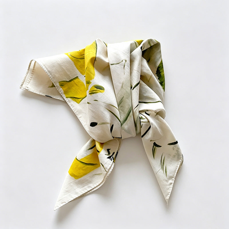 Wave Water Print Square Bandana Scarf