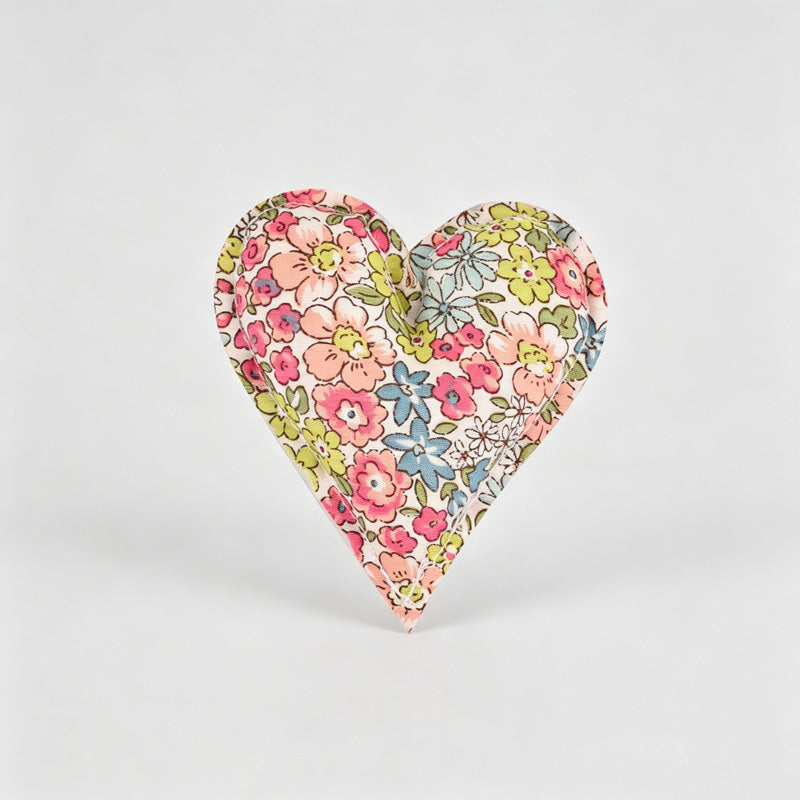 Plaid Dot Print Stuffed Heart Ornament