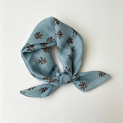 Blue Floral Print Bandana