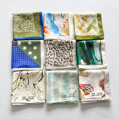 Multi Print Square Bandana Scarf