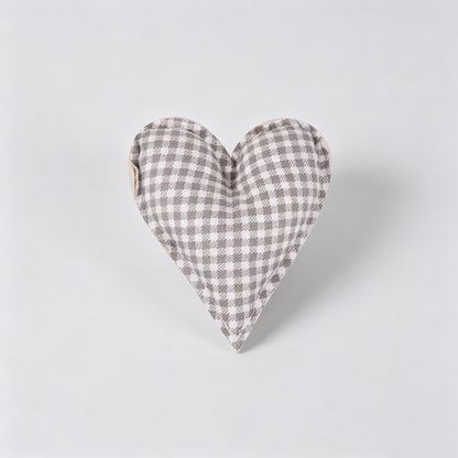 Plaid Dot Print Stuffed Heart Ornament
