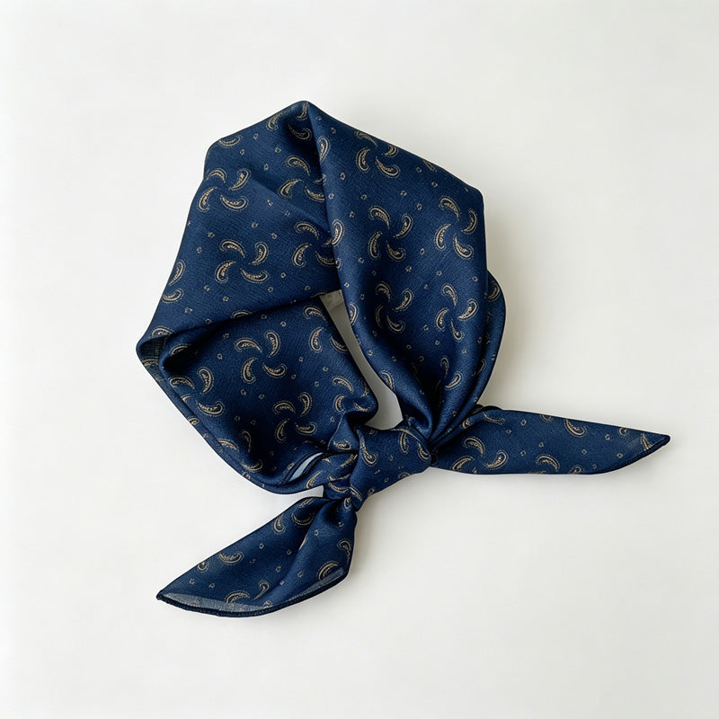 Blue Floral Print Bandana
