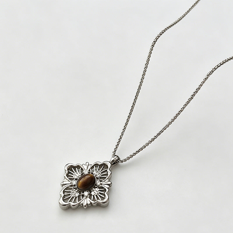 Geometric Modern Hollow Rhombus Copper Necklace