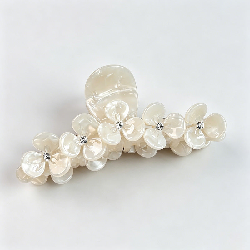 Pearl Floral Claw Clip