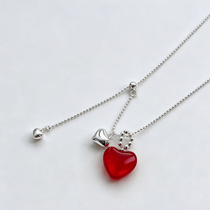 Elegant Modern Classic Heart Charm Copper Necklace
