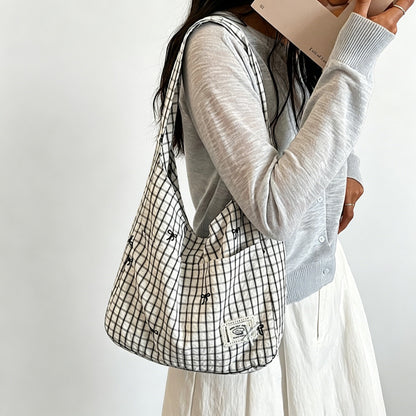 Everyday Checkered Shoulder Bag