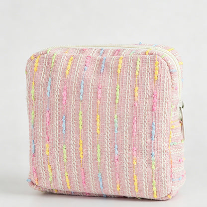 Colorful Striped Square Cosmetic Pouch