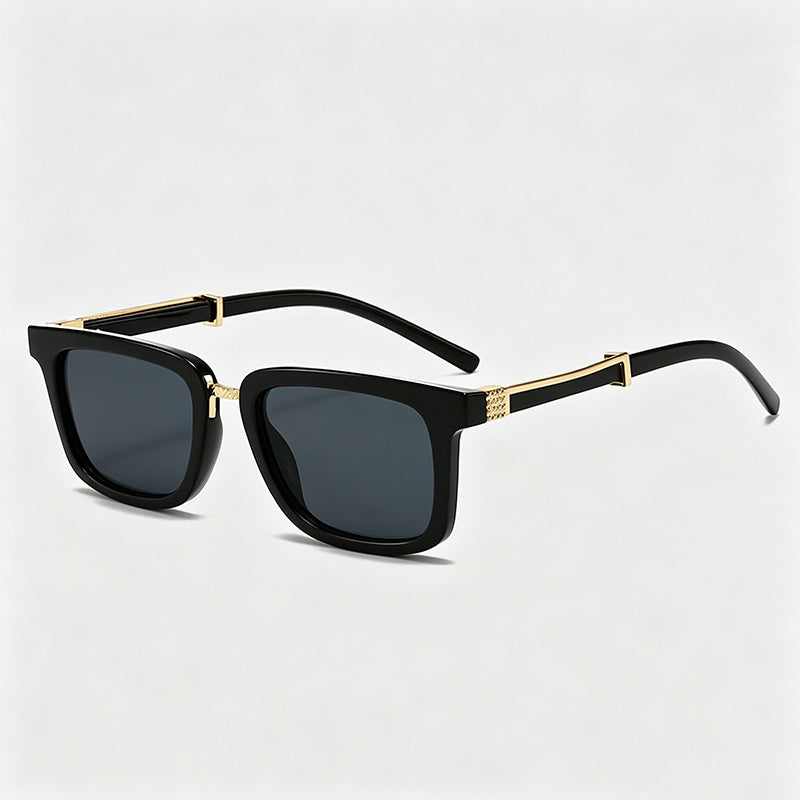 Retro Metal-Accent Square PC Fashion Sunglasses
