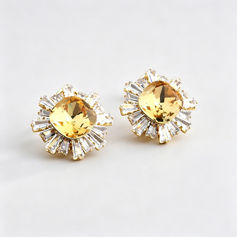 Sunflower Ear Clips