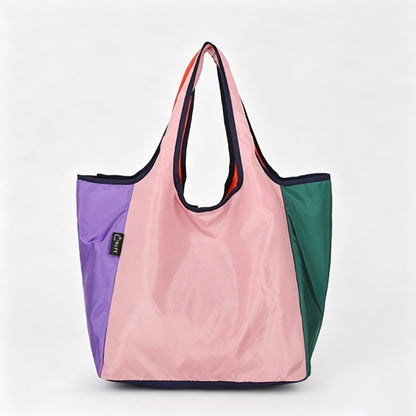 Multi-Color Patchwork Foldable Shopping Tote Bag