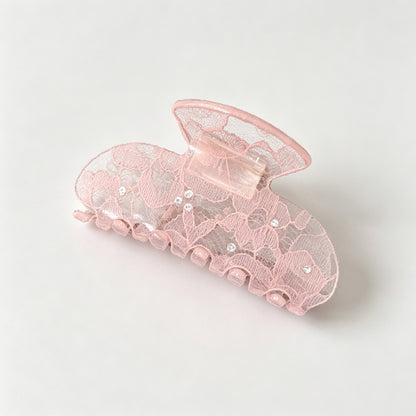 Dot Lace Hollow Transparent Shark Hair Claw Clip