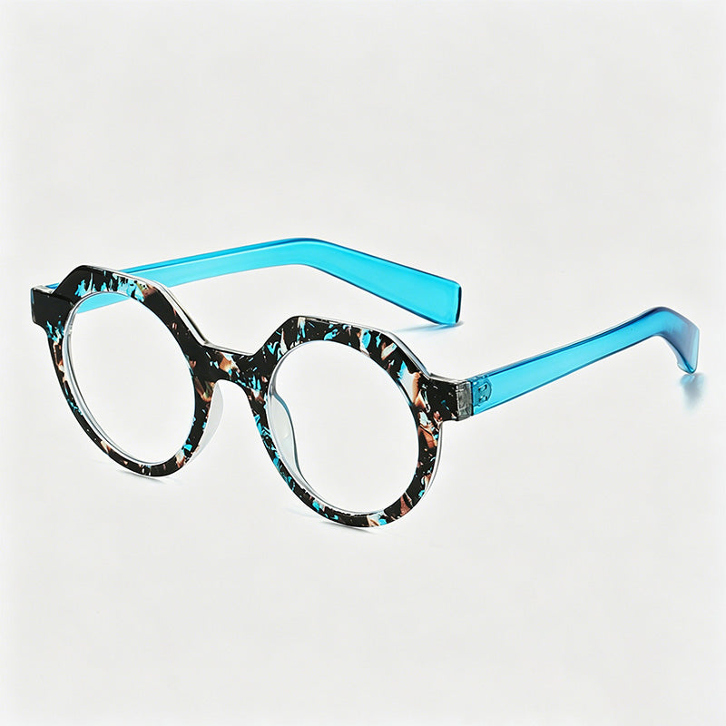 Vintage Two-Tone Round Octagon PC Fashion Sunglasses