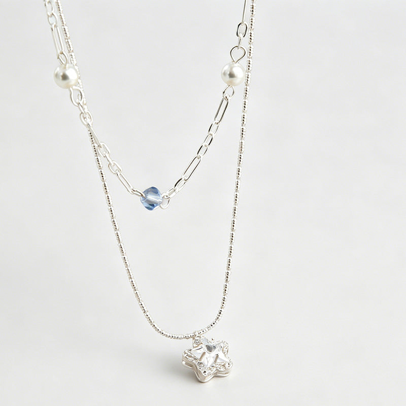 Elegant Sparkling Star Copper Alloy Necklace