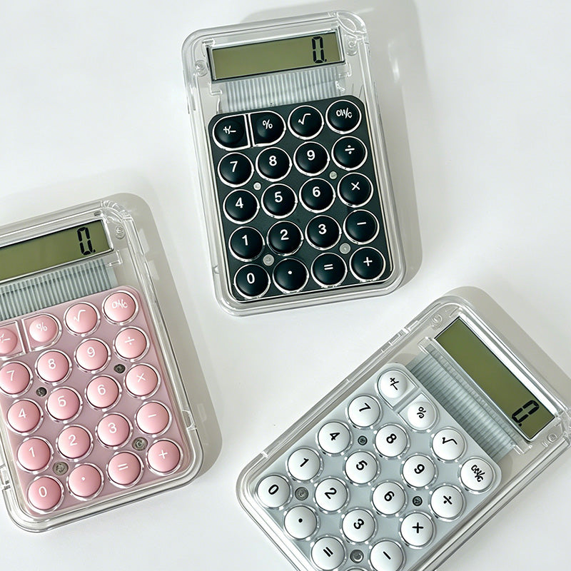 Minimalist Plastic Candy-Button Pocket Mini Office Calculator