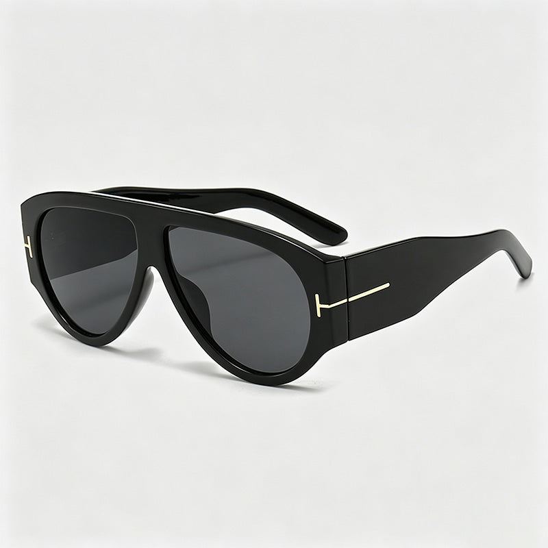 Luxury Oversized Pilot T-Logo Sunglasses