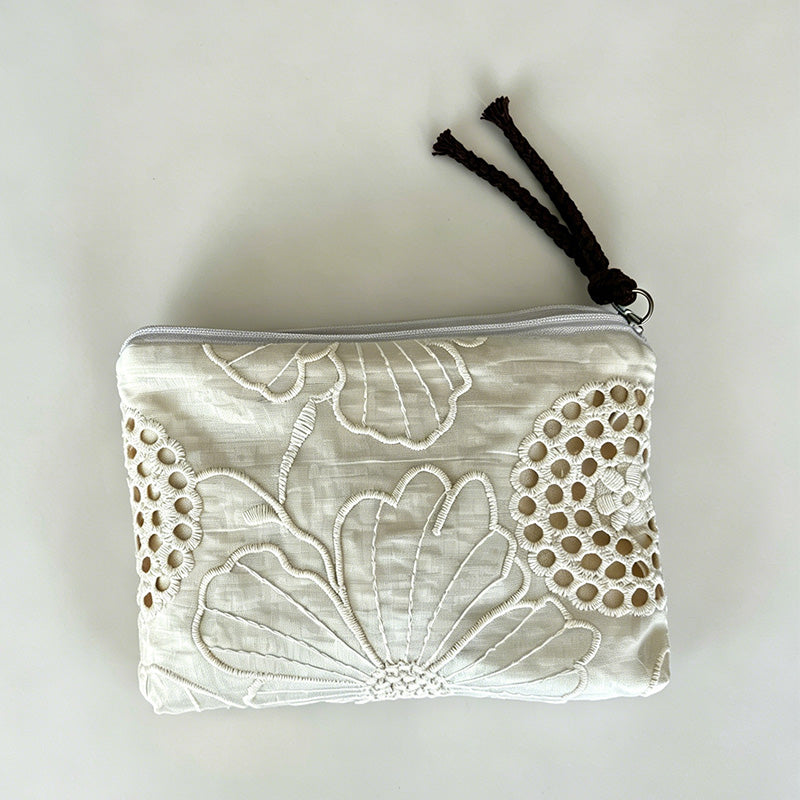 Minimalist Cotton Hollow Floral Storage Tote